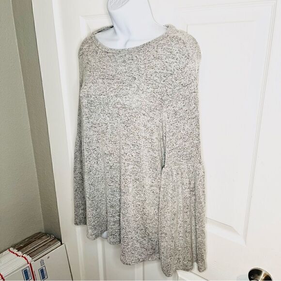 Philosophy Bell Sleeve Sweater Marled Heather Grey S - Picture 7 of 10